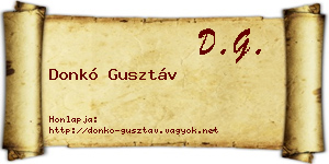 Donkó Gusztáv névjegykártya